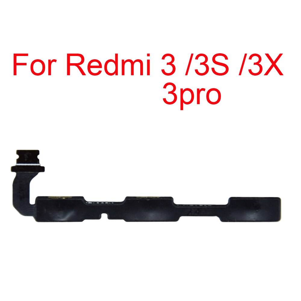 Cable flexible para botón de encendido para Xiaomi Redmi pro 4pro S2 3X 4X 4A 5A 3 4 5 pro, botón de encendido/apagado, Ket Flex para note 2 3 4 5, 1 Uds.: For redmi3S 3X 3pro
