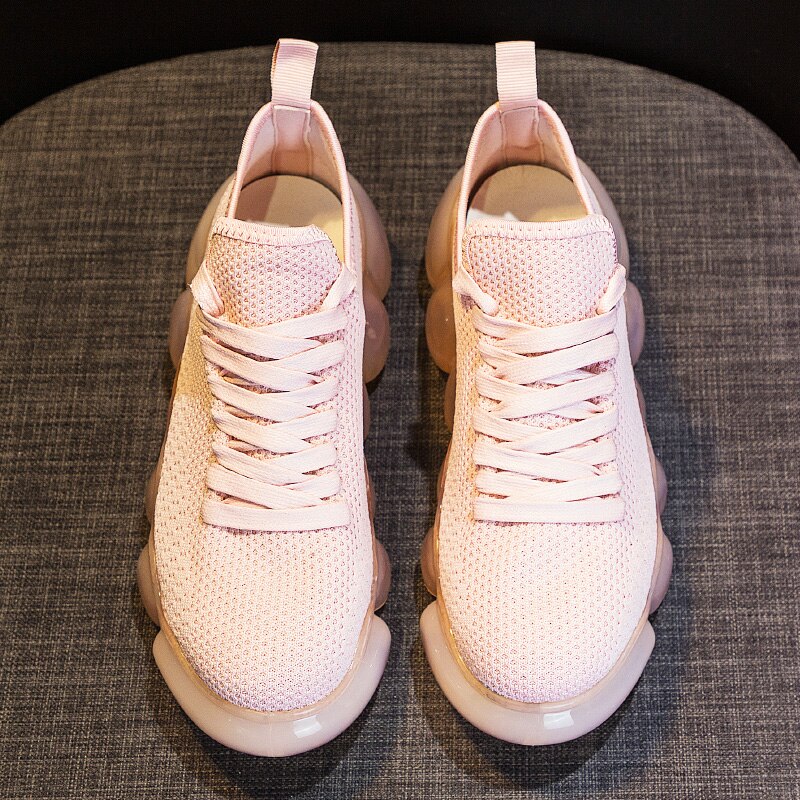 Women Shoes Flats Walking Shoes Walking Ladies Shoes Woman Lace-Up Mesh Breathable Female Sneakers Zapatillas Mujer