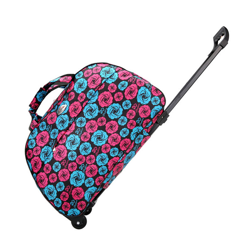 Große Kapazität Reise Trolley Taschen Frauen Männer Rollen Tasche Oxford Wasserdichte Roll Gepäck Koffer Reisetasche Mit Rädern: Kakifarbig