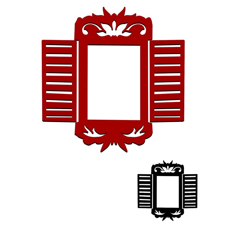 InLoveArts Window Dies Frame Metal Cutting Dies Scrapbooking Card Making Embossing Stencil DieCuts Template Crafts