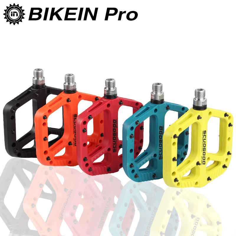 BIKEIN Pro bicicleta MTB bicicleta Pedal montaña pedales de bicicleta BMX plataforma de Nylon antideslizante pedales bicicleta plana grande Pedal partes