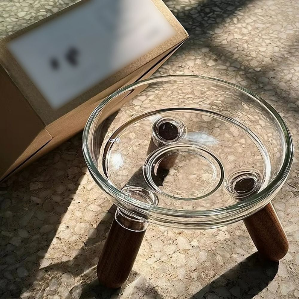 Beskytte halsen forhøennå katteskål stor diameter gjennomsiktig hevet kjæledyrmatskål sklisikker avtakbar kattemater med stativ