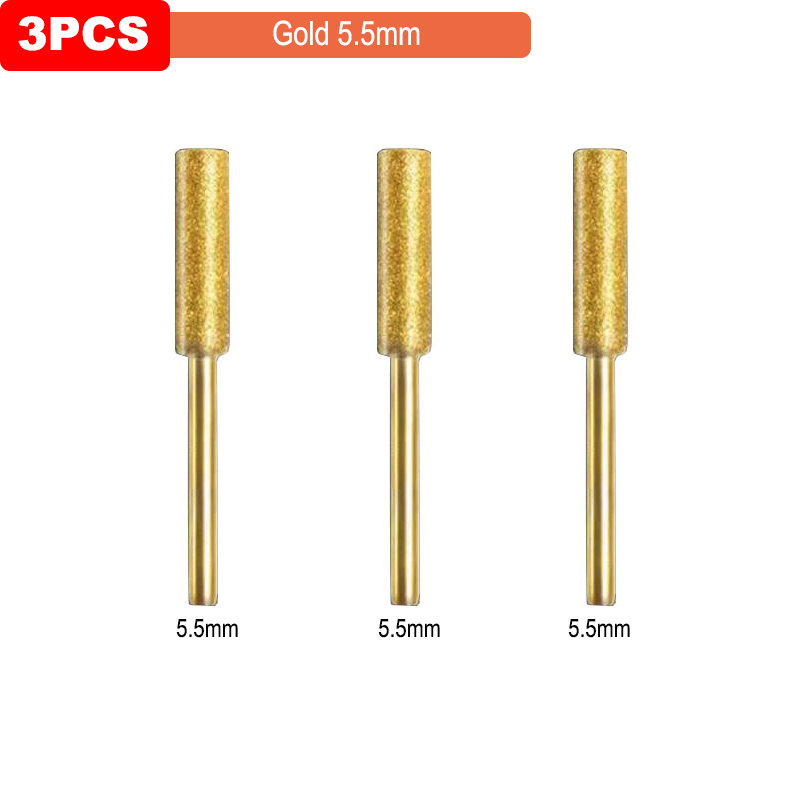 Gold diamantbeschichteter zylindrischer Grat 4–5,5 mm Kettensägenschärfer Steinfeile Kettensäge Schärfen Schnitzen Schleifen Elektrowerkzeug-einstellen: Blau
