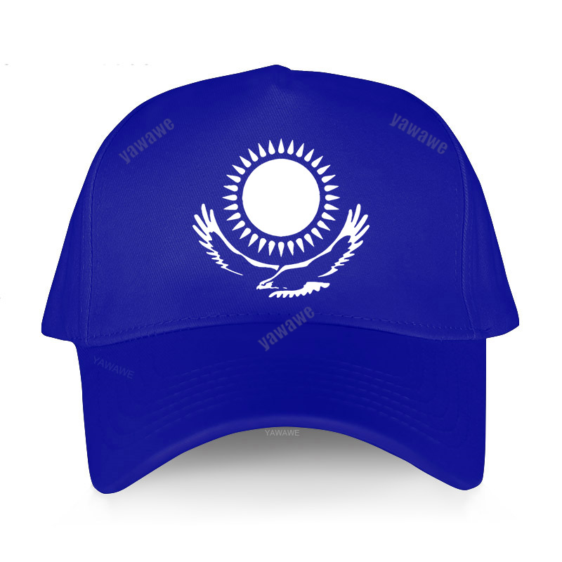 Kazakhstan women cool baseball caps country nations Kazakh flag Kazakhstani KAZ Qazaqstan print men hats Adjustable: blue