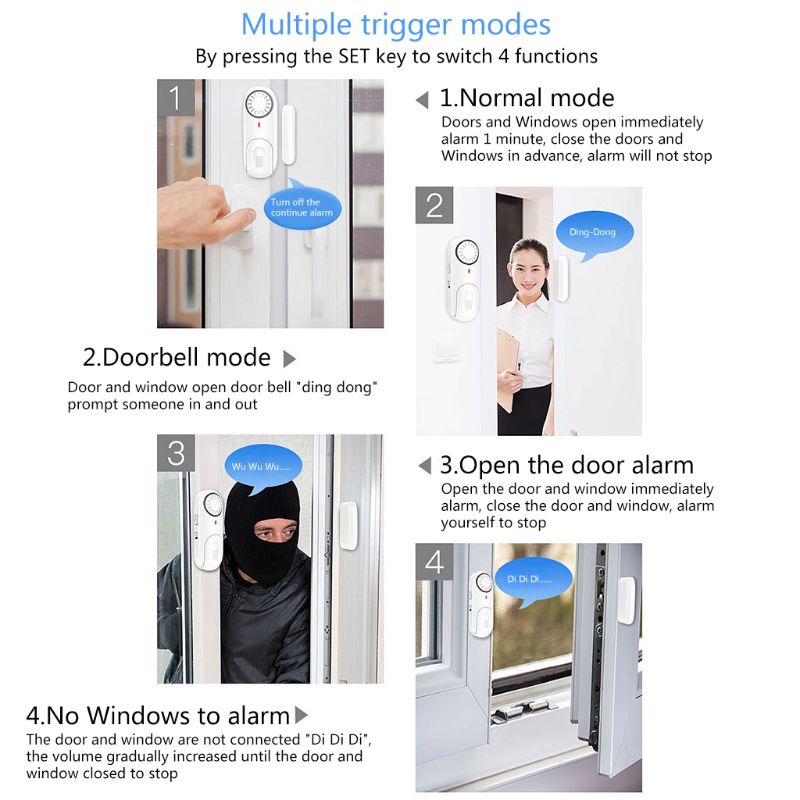 Home Guard Against Theft Alarm Door/Window Wireless Small Sensor Alarm Security X4YE