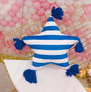 Baby Crib Cushion Bumpers Baby Room child pillow cotton cuddle pillow Simple tassel style Cushion Pillows BXX014: C