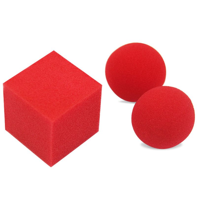 1Block 2 Sponge Balls Magic Props Close Up Street Classical Illusion Magic Tricks