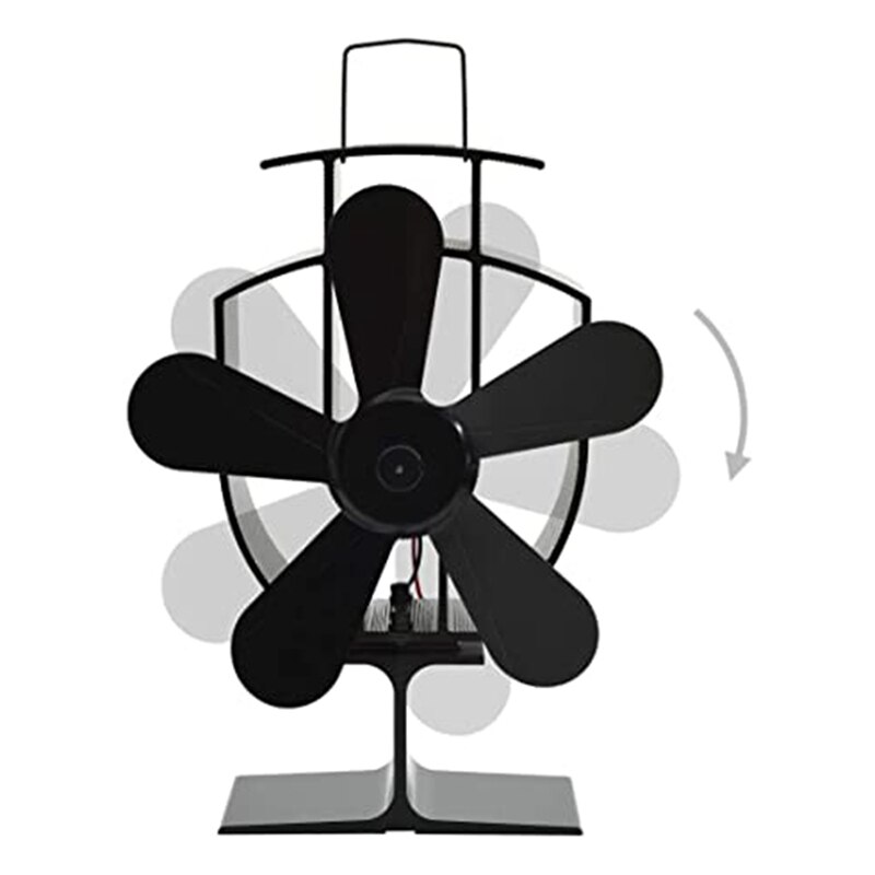 Open haard 5- bladige kachelventilator houtkachel milieuvriendelijk stille ventilator efficiënt voor thuisgebruik snelle warmteverdeling