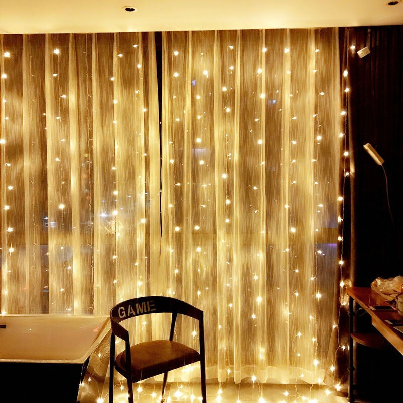 Led String Lights Icicle Waterfall Garland Fairy Lights String Curtain Lights Christmas Lights Indoor Led Garland for Decoration