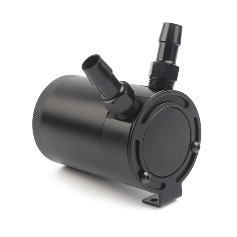Universal Compact Baffled 2-Port Aluminum Oil Catch Can Reservoir Tank Reservoir Turbo Oil Catch can