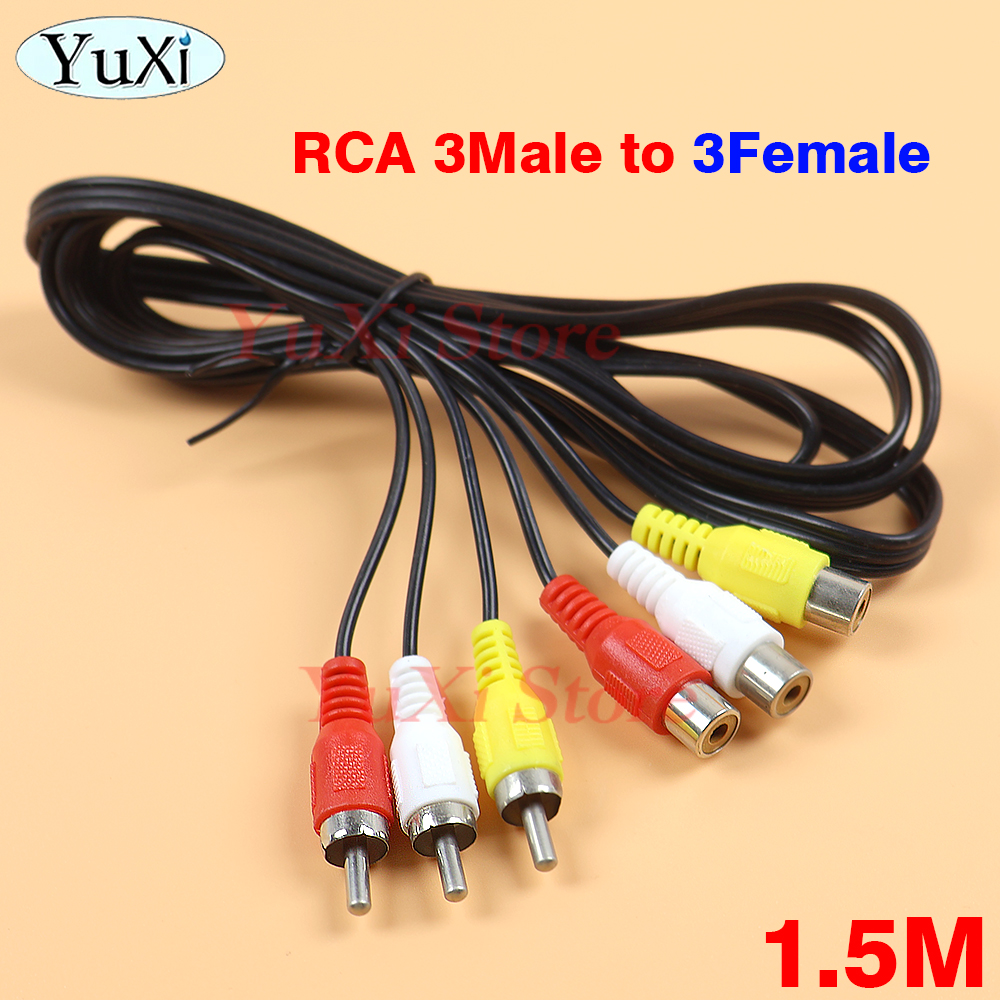 RCA Male naar RCA Female Audio Video Kabel Lijn twin RCA Male Verlengkabel Snoer Draad Lijn voor Versterker Luidspreker DVD TV Etc: WIT / < =0.5m