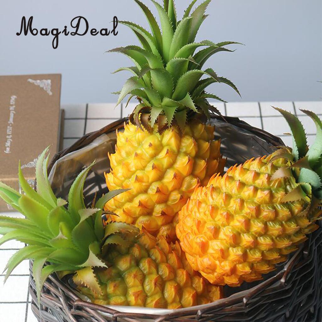 Magideal 23cm elävä keinotekoinen ananas muovi koriste hedelmät ruoka, keittiö ruokailutila pöytälevy koriste käsityö