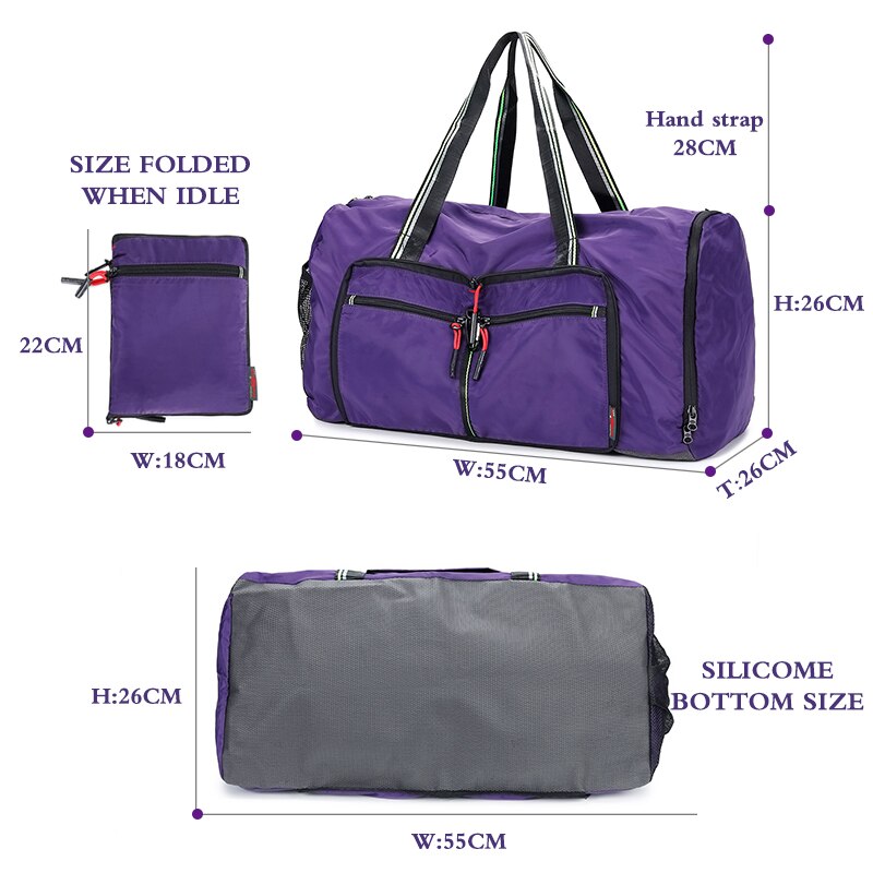 Yinjue Reistas Grote Vrouwen Reizen Handbas Weekender Sport Tas Op Wielen Man Nylon Opvouwbare Bagage Grote Capaciteit Duffle tas