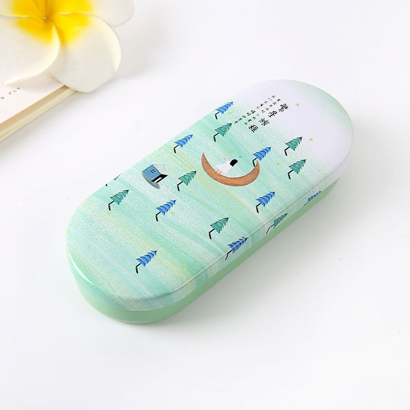 Étui lunettes chat de dessin animé | Étui de lunettes de rigide, mignon, protection des lunettes, boîte de protection pour les filles, modèle: green