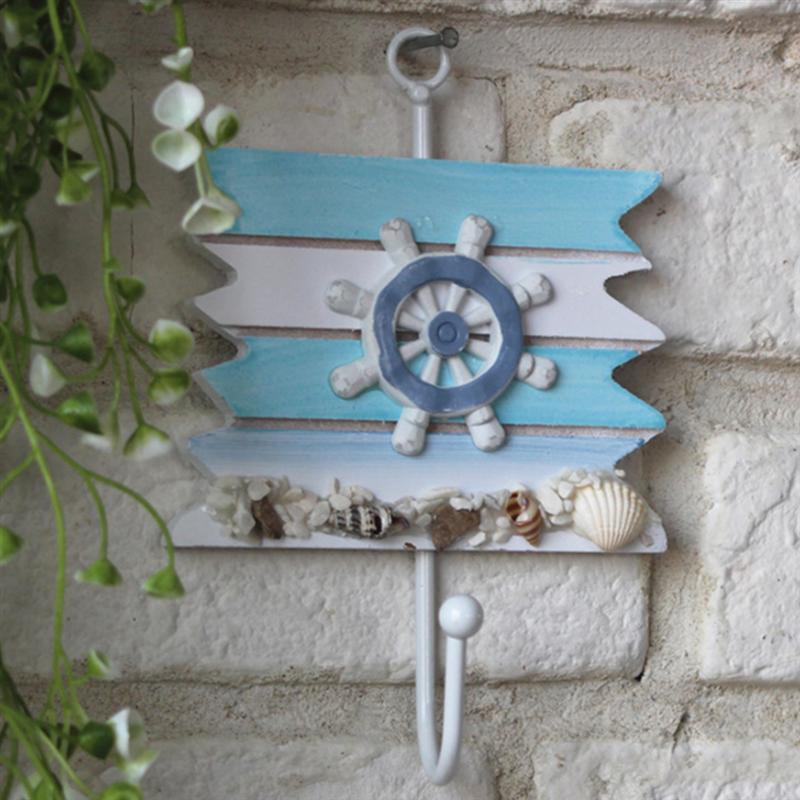 Mediterranean Style Hanging Hook Wooden Hook For Cafe Bar Club Home Decoration Home Sroeage Hook Key Holder