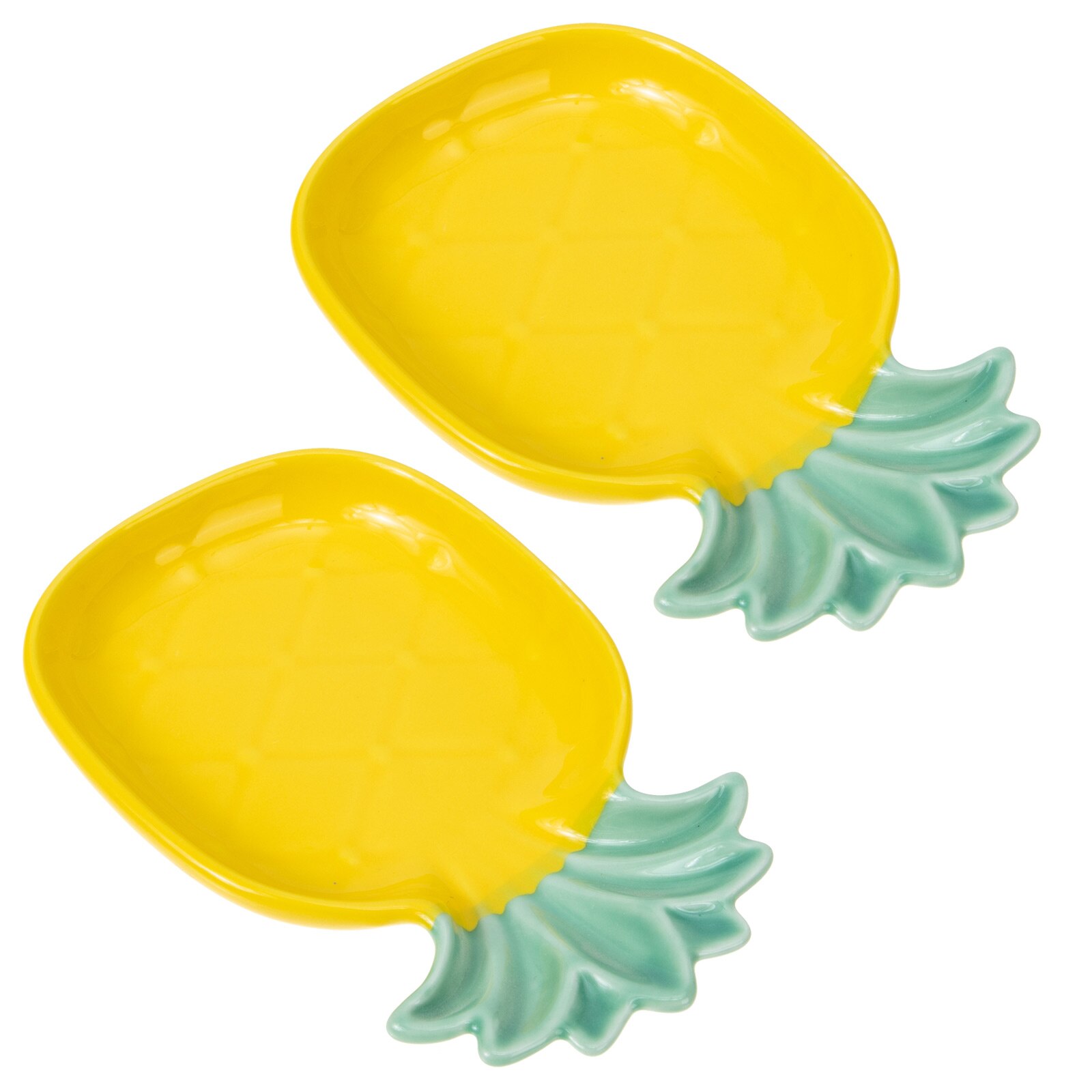 2pcs Ceramic Sauce Dish Pineapple Shaped Relish Plate Seasoning Serving Plate: Default Title