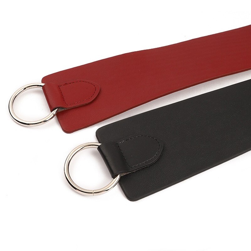 Corsé ancho de cuero para mujer, cinturón de corbata para mujer con lazo rojo y negro, cinturones de ocio, abrigo, cinturón para vestido, faja, novedad de