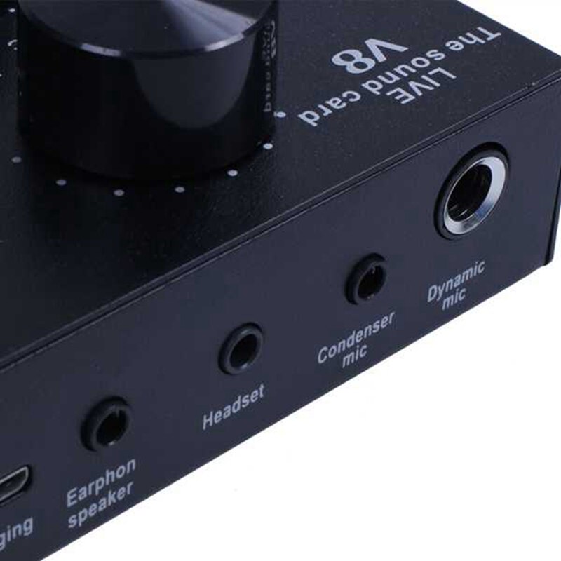 V8 USB 5.0 Audio Sound Card USB External Headphone Microphone Webcast Live Sound Card V8 Sound Card