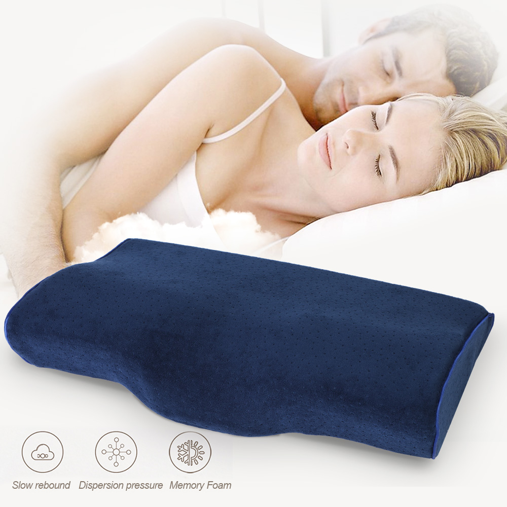 Memory Foam Beddengoed Kussen Vlinder Vormige Ontspannen Nek Bescherming Orthopedische Trage Rebound Cervicale Voor Gezondheidszorg 50x30cm: New Blue 50x30cm