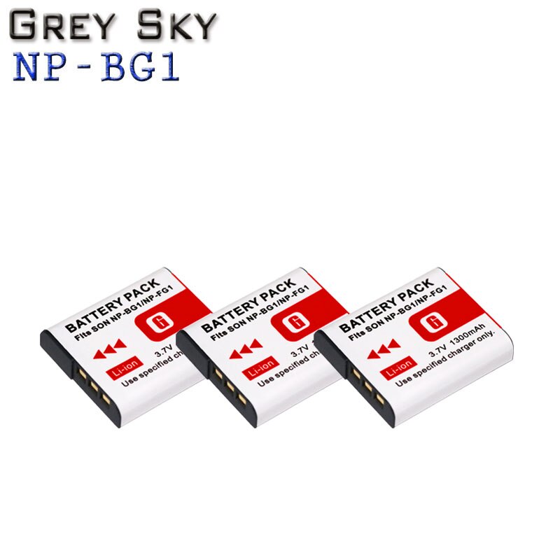 1300mAh NP-BG1 NP BG1 NPBG1 bateria + ładowarka USB z wyświetlaczem LCD robić Sony DSC-H3 DSC-H7 DSC-H9 DSC-H10 DSC-H20 DSC-H50 DSC-H55 DSC-H70: 3 bateria