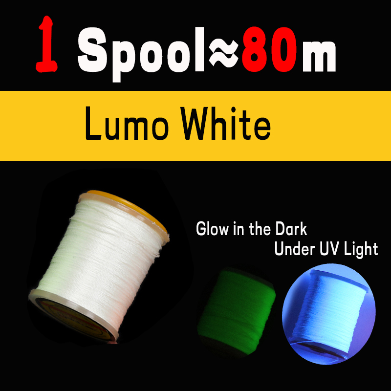 WIFREO-Hilo de atado de moscas Lumo 150D para Lucio, Lucio, moscas, UV Fluo, poliéster, bricolaje, gancho de asistencia, línea de encuadernación, accesorios de pesca, aparejos: Blanco