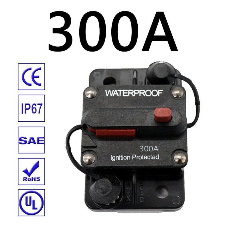 Circuit Breaker Fuse Reset 60A-300A AMP 12-48V DC Car Boat Auto Waterproof: 300A