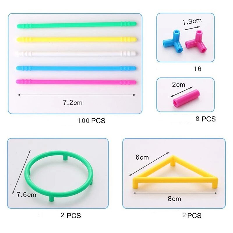 1 Set Primary Mathematics Math Geometric Educational Toy DIY Geometry Model Assemble Kit Student Teacher Education Tools