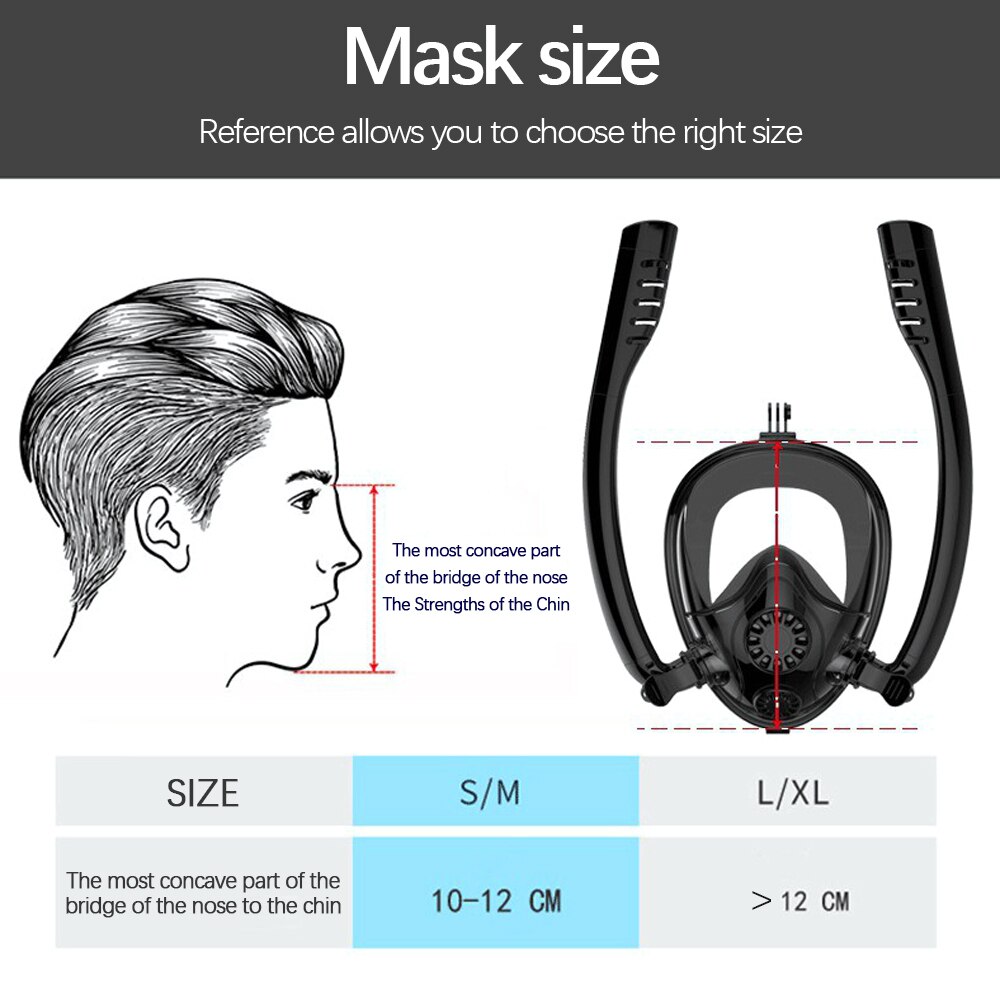 Full Face Snorkeling Scuba Masks Diving Masks Underwater Anti-fog Anti-Leak Safe and Waterproof Swimming Adult Children