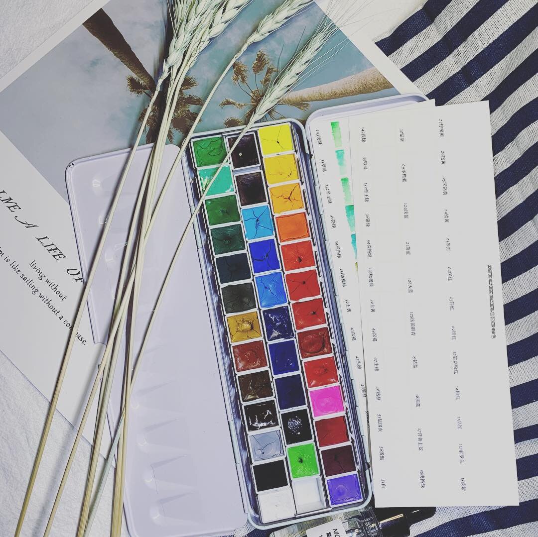 Pigmento à prova d&#39; água 36 cores embalagem plástica pintura de cor d&#39; água