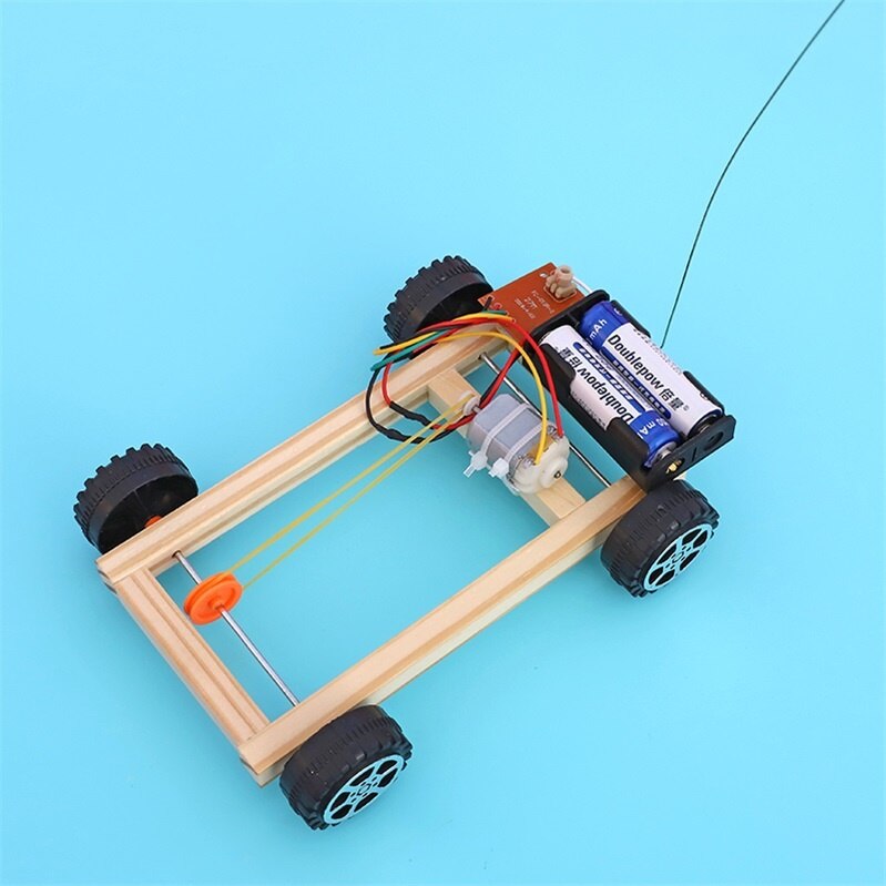Diy assembly wireless remote control racing car model kit physics science experiments technology educational toy for children