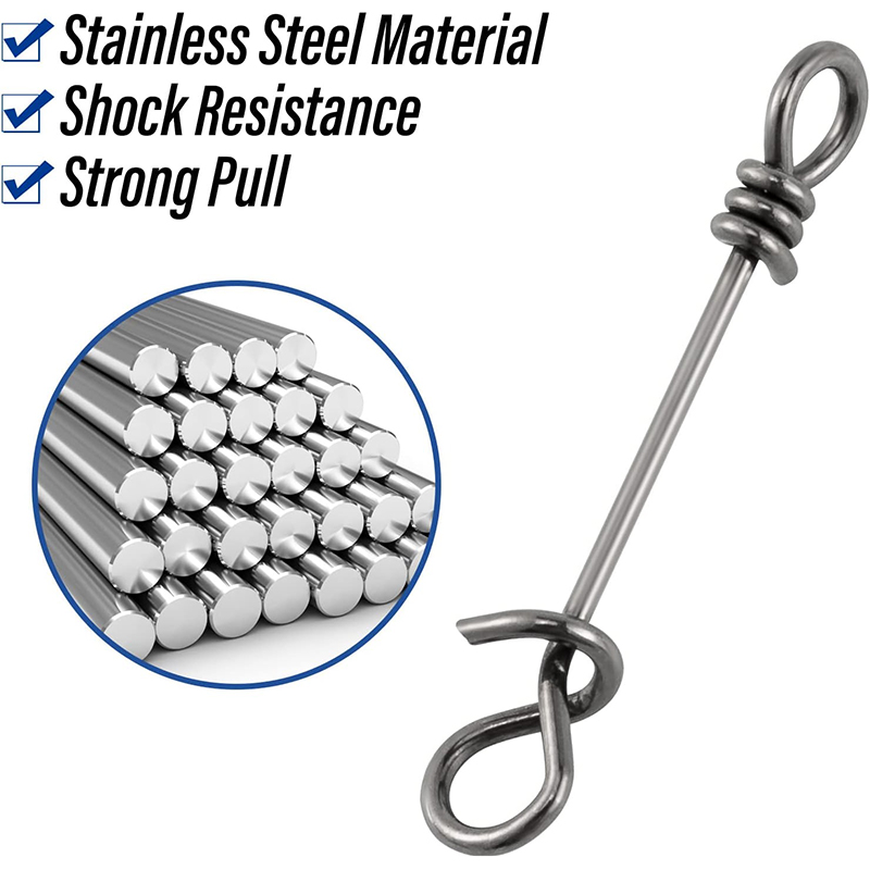50Pack Fishing Clips Stainless Steel Quick Clips Speed Change Snaps Fast Attach Fly Fishing Snaps Lure Clips Connectors