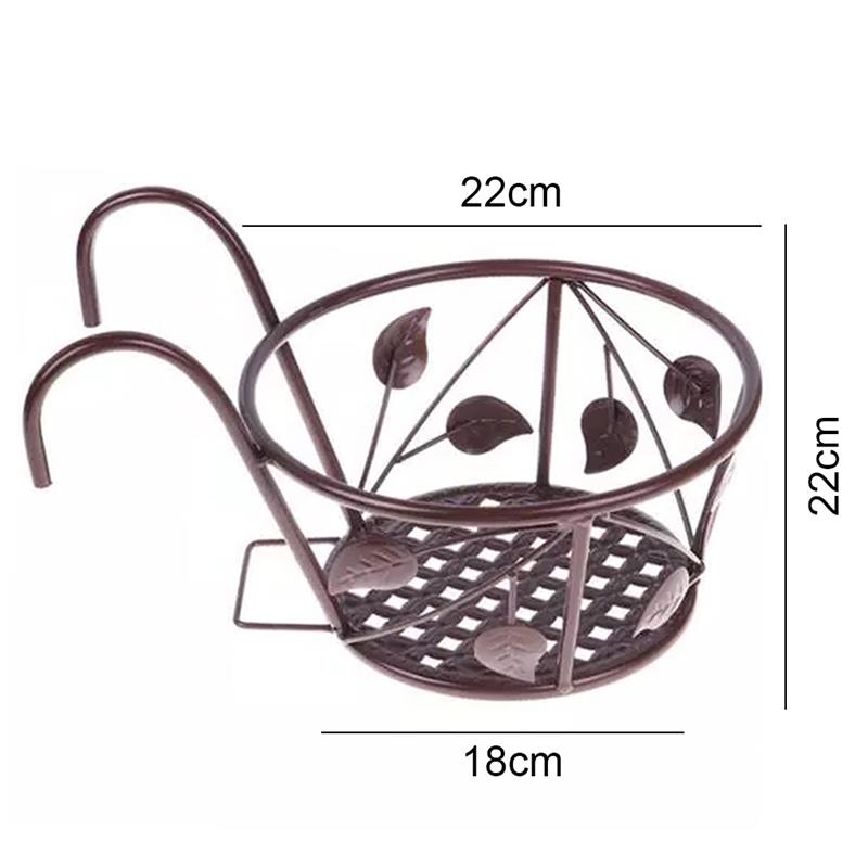 Ijzeren Bloempot Hanger Plant Bloem Balkon Tuin Bonsai Balkon Bloemenmand Ijzeren Rek Bloempot Houder Haak Beugel: A