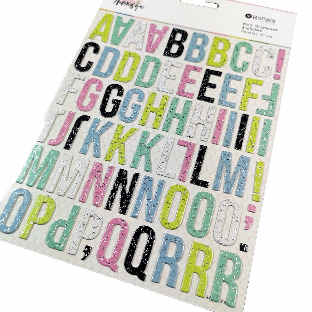 Crzcrafter spånplade alfabeter klistermærker folieudsmykning gør-det-selv scrapbog kortfremstillingsjournal selvklæbende dekorationer