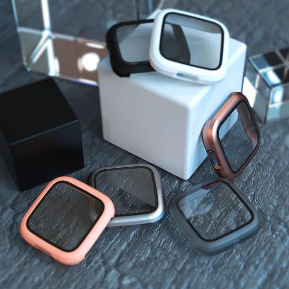 Volledige Cover Glas Case Voor Fitbit Versa 2 Hard Pc Plated Screen Protector Robuuste Beschermende Cover Voor Fit Bit Versa 2 Horloge