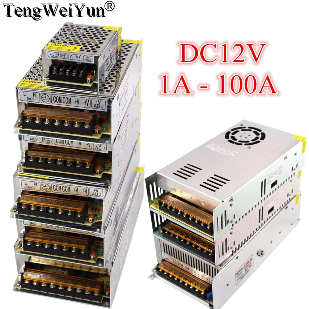 Lighting Transformer DC 12V 1A 2A 3A 5A 10A 15A 20A 30A 40A 50A 66.7A 83A 100A Power Supply Adapter For LED Strip Switch Driver