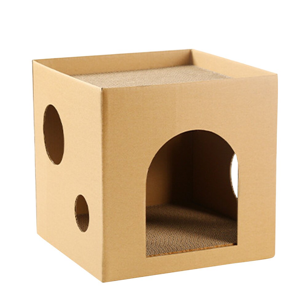 House Cat Scratching Board Cat House and Scratcher Cardboard Cat House Kitten House for Pet Kitten Animals: Default Title