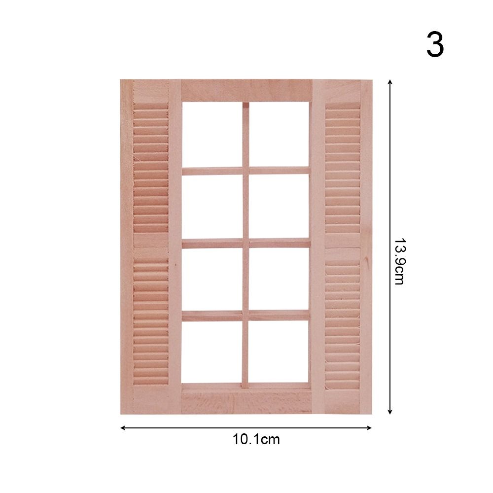 8 Stile Puppenhaus möbel Miniatur puppen zubehör Puppenhaus fenster Glasplatte Holzrahmen Puppen möbel
