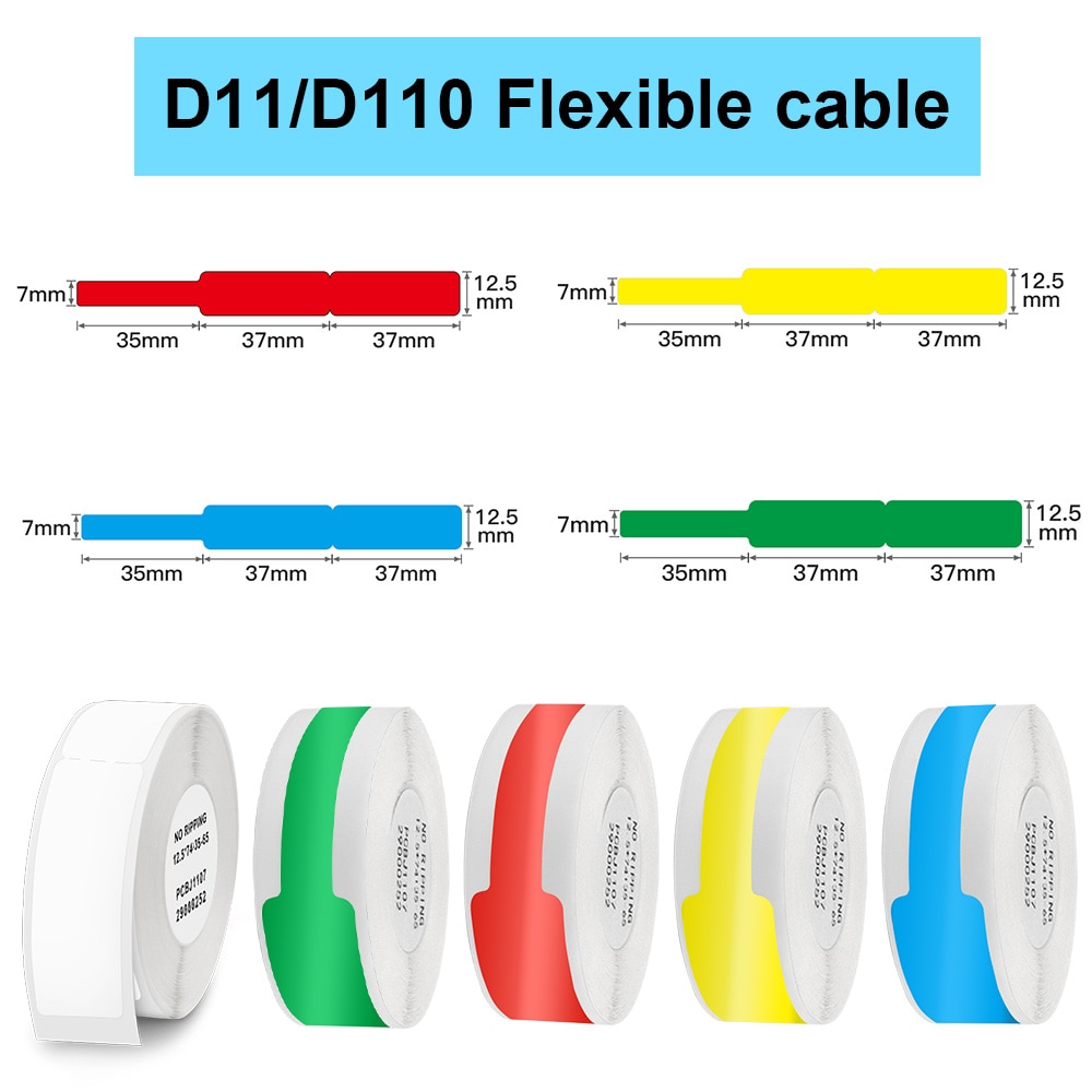 D11 elastyczny kabel papier do Niimbot D11 D110 przenośny Mini bezprzewodowa drukarka etykiet Bluetooth wodoodporny D11 etykieta druku papieru