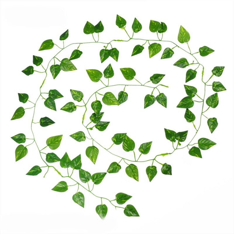 Enredadera de hojas verdes, decoración de baño para el hogar, liquidación de Accesorios DE BODA nupciales, plantas artificiales, 2 metros/lote: style 2