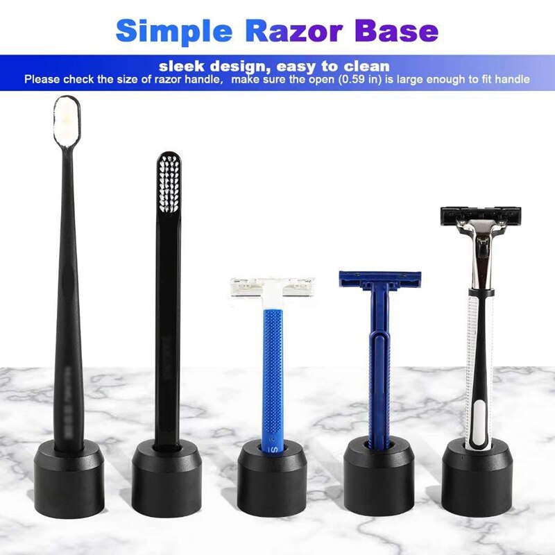 3 Pcs Shaving Safety Razor Stand, Alloy Double Edged , Long Handle
