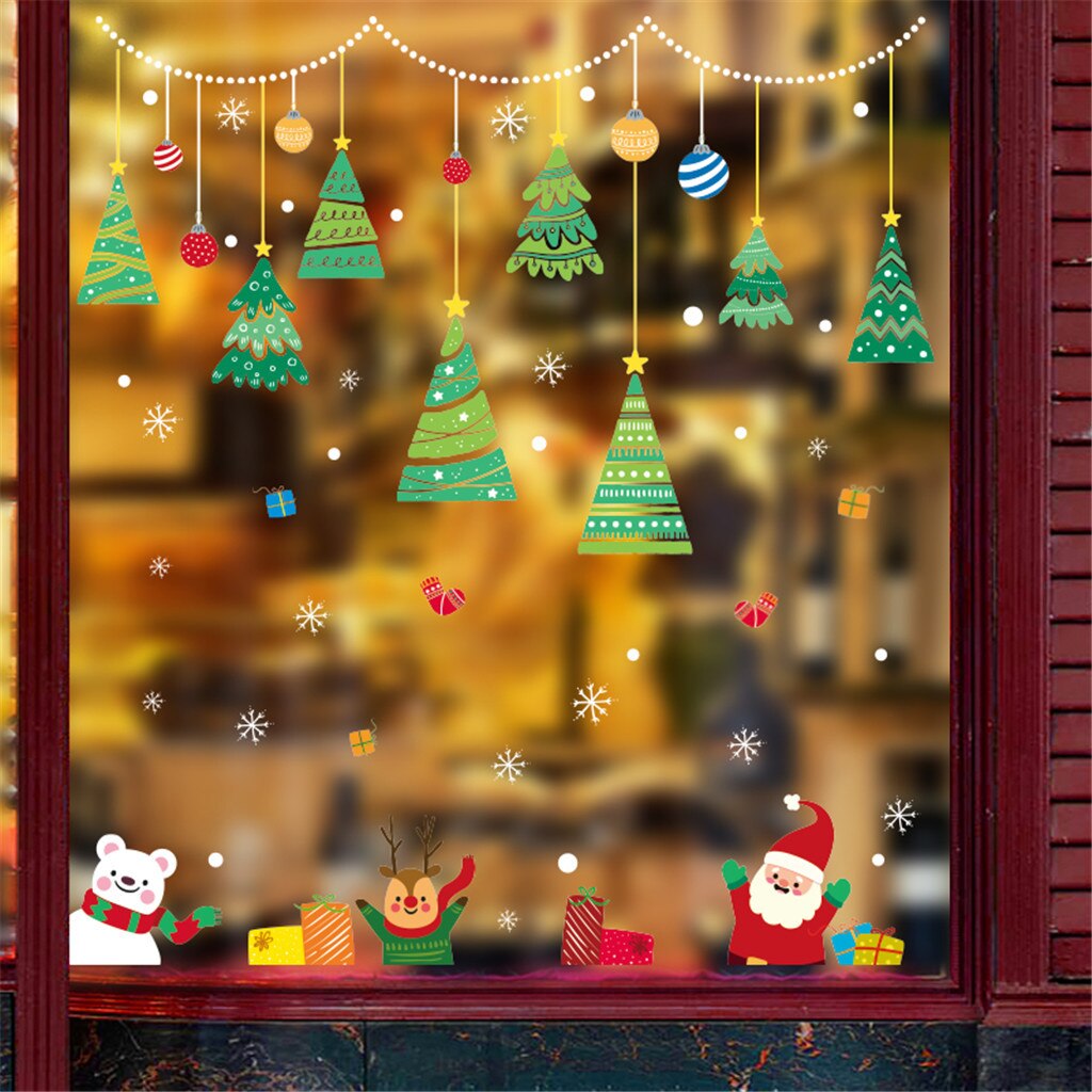 Christmas Wall Stickers Home Decor Stickers Cute Christmas Window Stickers