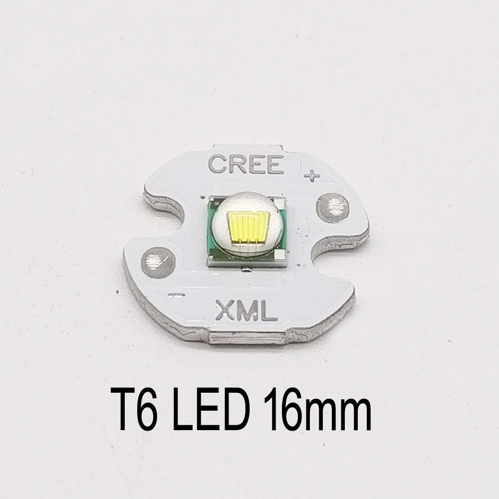 Cree Xm-L Led T6 Wit Licht Met 20 Mm Ster Pcb + 3.7V 5 Modes Led Driver + T6 15 Graden Led Lens Met Base Holder Kit: T6 LED 16mm