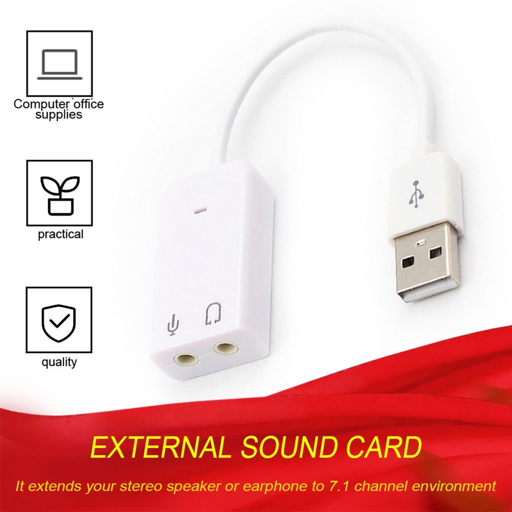 Externe Usb Geluidskaart 7.1 Adapter Usb Naar 3D Virtual Sound Audio Headset 3.5Mm Jack Voor Laptop Notebook