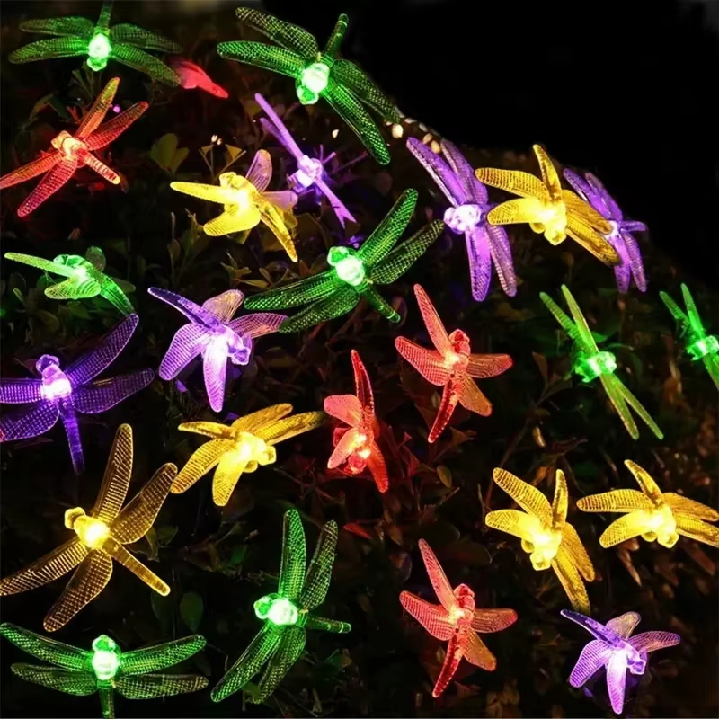 Solar LED Dragonfly Fairy Lichtslingers 8 Modi Waterdichte Outdoor Tuin Landschap Lamp voor Gazon, Kerstmis, Bruiloft Decor