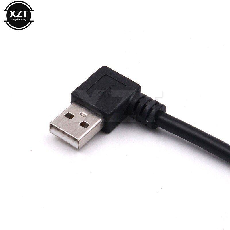 Gorąca wyprzedaż wysokiej jakości czarny w lewo strąk kątem 90 stopni USB 2.0 typu A męnarty na żeńnarty USB przedłużenie kabla kabel przewód