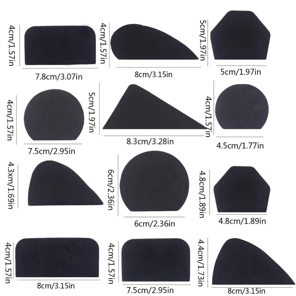 12 st mugghandtagsformar handtagsform fixeringsverktyg keramik lera mugghandtag tillverkningsverktyg olika former formar keramikverkstad