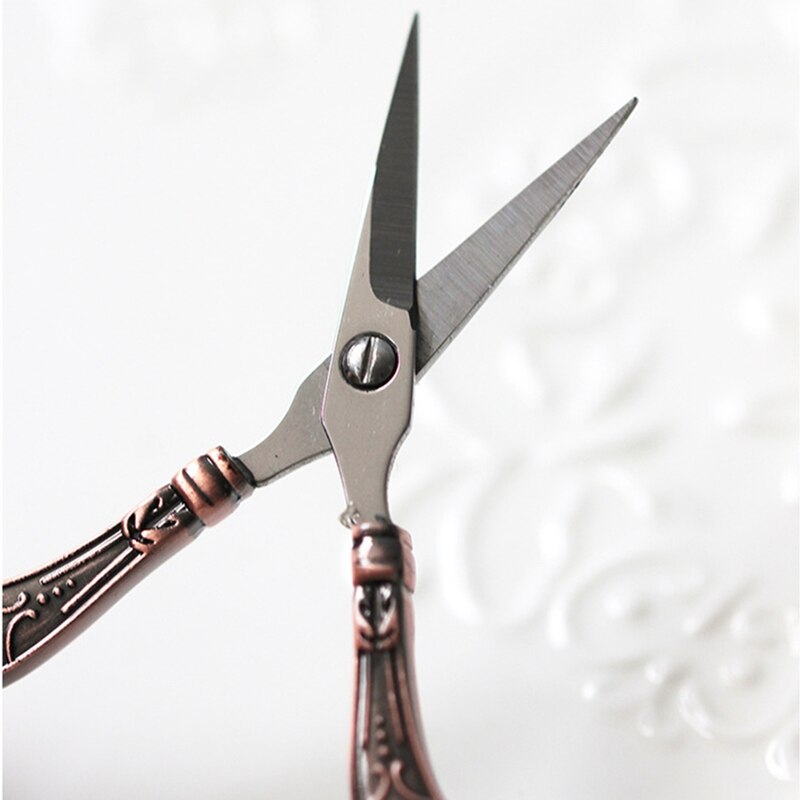 Retro Goud Zilver Gesneden Kruissteek Rvs Schaar Papier Handwerk Diy Stof Cutter Office Home Supply Tool