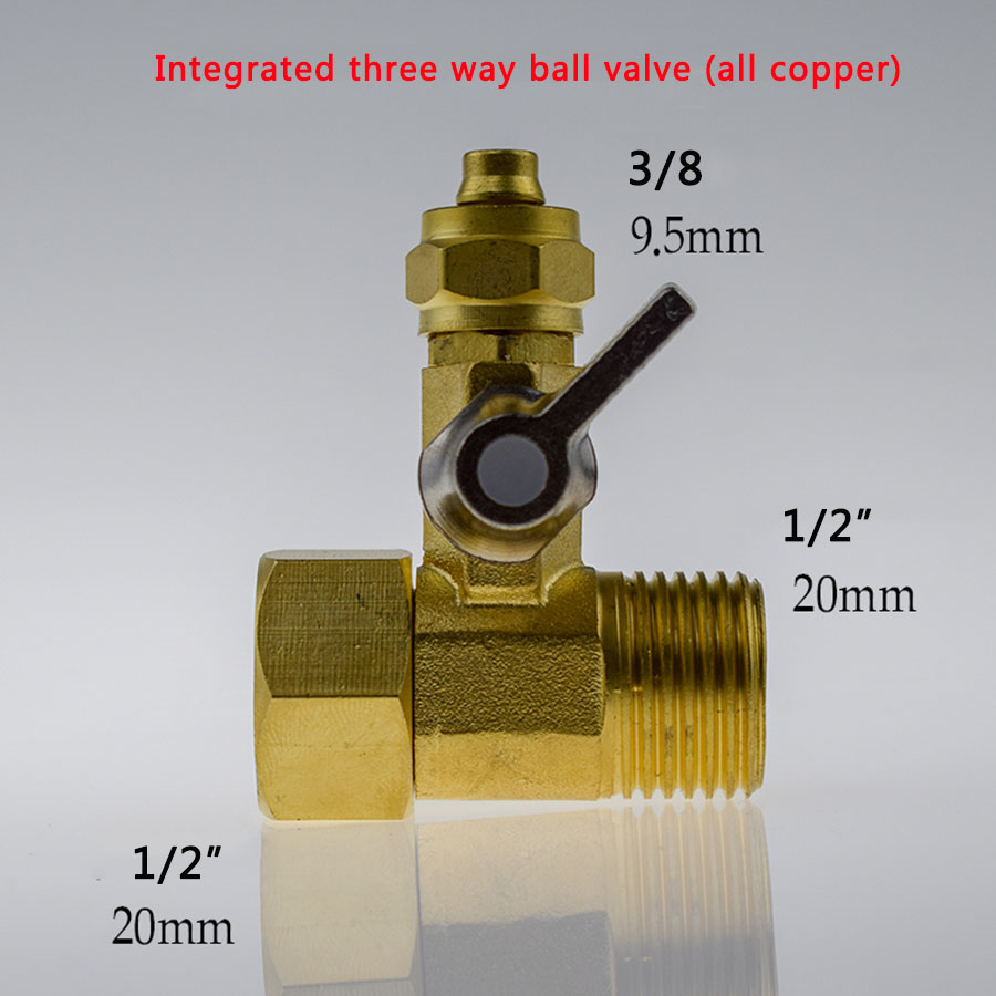 1/4'' 1/2'' Stecker 1/4 3/8 Rohr Wasser Adapter RO Feed Ball Ventil Wasserhahn Wasser Filter Umkehrosmose System für Wasserfilter Wasserhahn: Gold