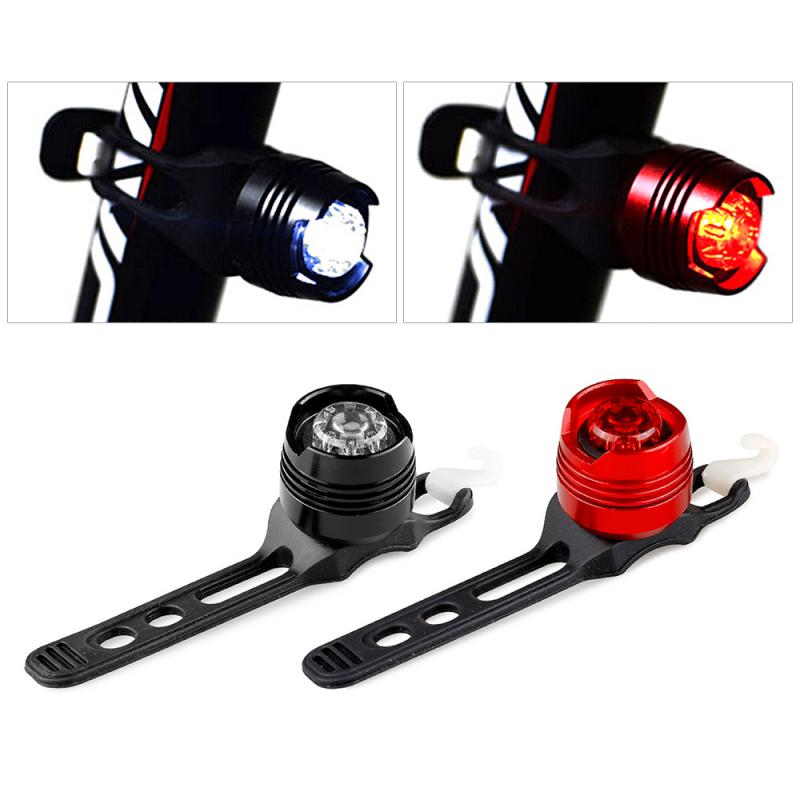 Waterproof Bicycle Tail Light LED Mountain Bike Rear Light Outdoor Cycling Gem Safety Warning Light Powered By 2032 Batteries