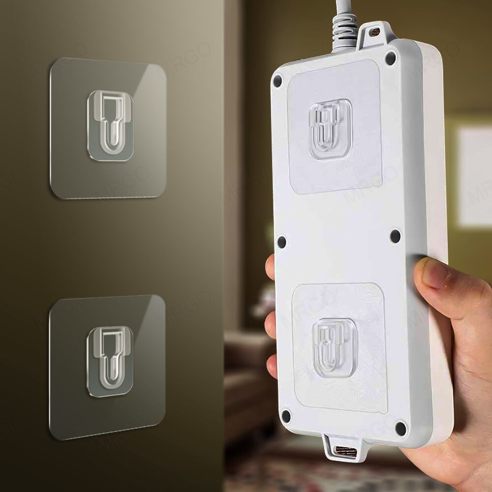 Double-Sided Wall Hook Self-adhesive Hooks Mop Holder Kitchen Wall Mount For in The Bathroom Cabinet Hangers Hooks Organizer